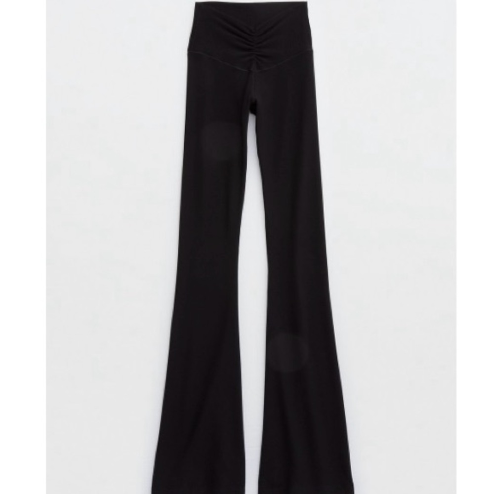 Black AE Offline Waffle Flared Leggings